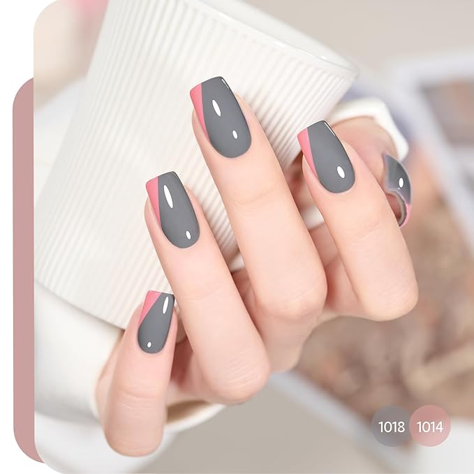 GAOY Gel Nail Polish Set of 6 Colors Including Pink Nude Gray Gel Polish Kit UV LED Soak Off Home DIY Manicure Nail Salon Varnish