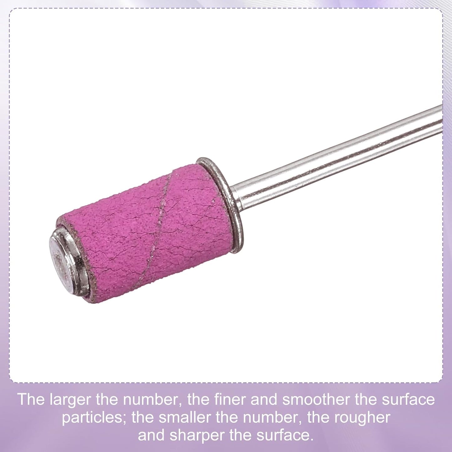 HARFINGTON 100pcs Small Sanding Bands 240 Grit for Nail Drill Bits Mini Sanding Band for Nails Gel Manicures Pink