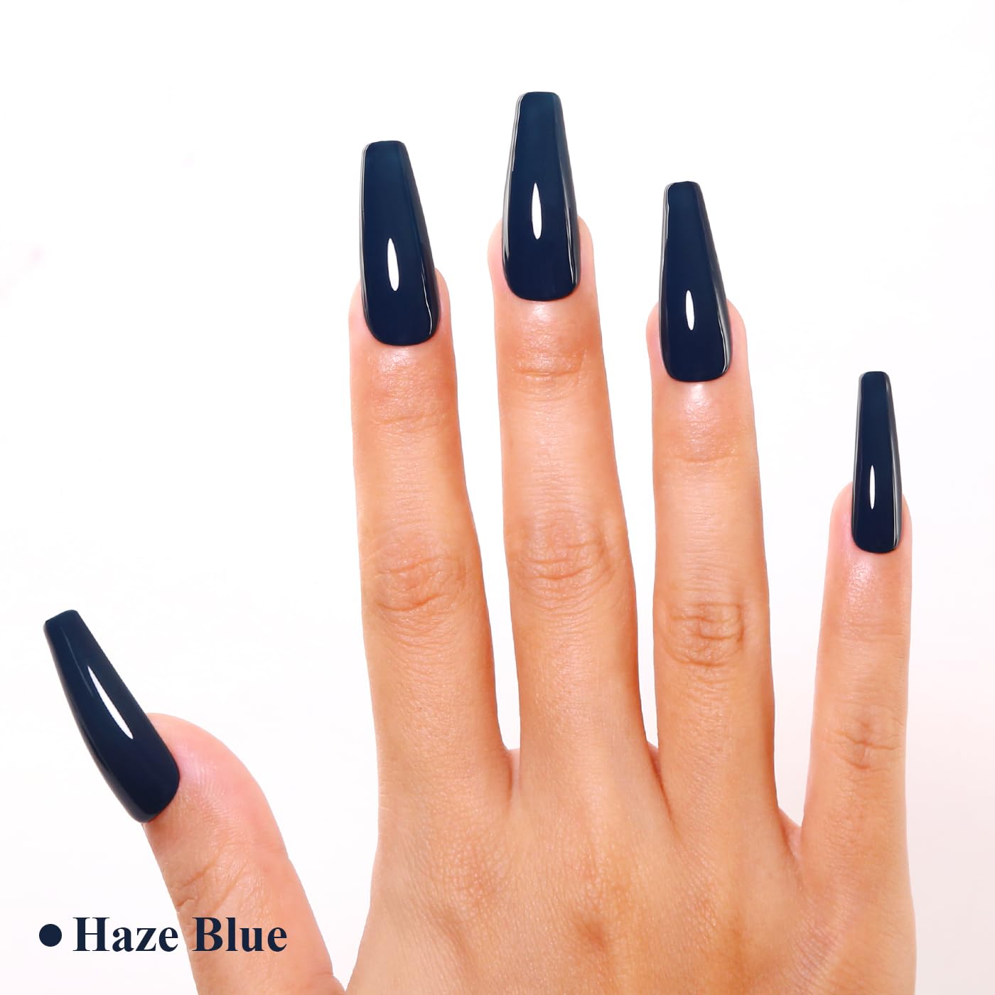 Imtiti Blue Gel Nail Polish, Haze Blue Gel Polish High Gloss Soak Off UV LED Nail Gel Polish Autumn Winter Gel Polish Nail Art Manicure Salon DIY Design Gel Nail Kit 10ML