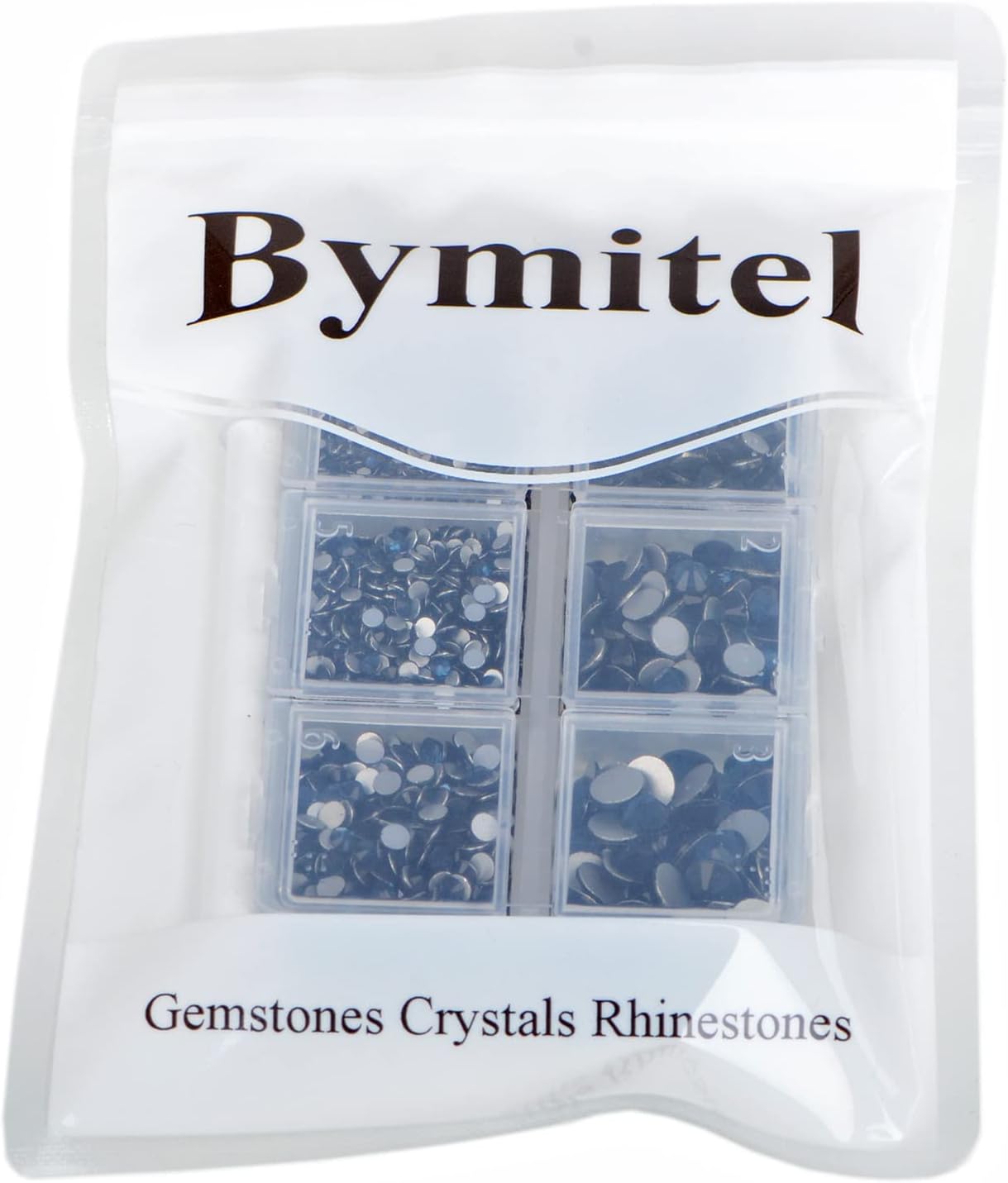 Bymitel 5000 Pieces 6 Mixed Sizes Glue Fix on Glass Rhinestones Round Crystal Gems Flatback for DIY Jewelry Making with one Picking Pen(6-Sizes 5000PCS, Montana)