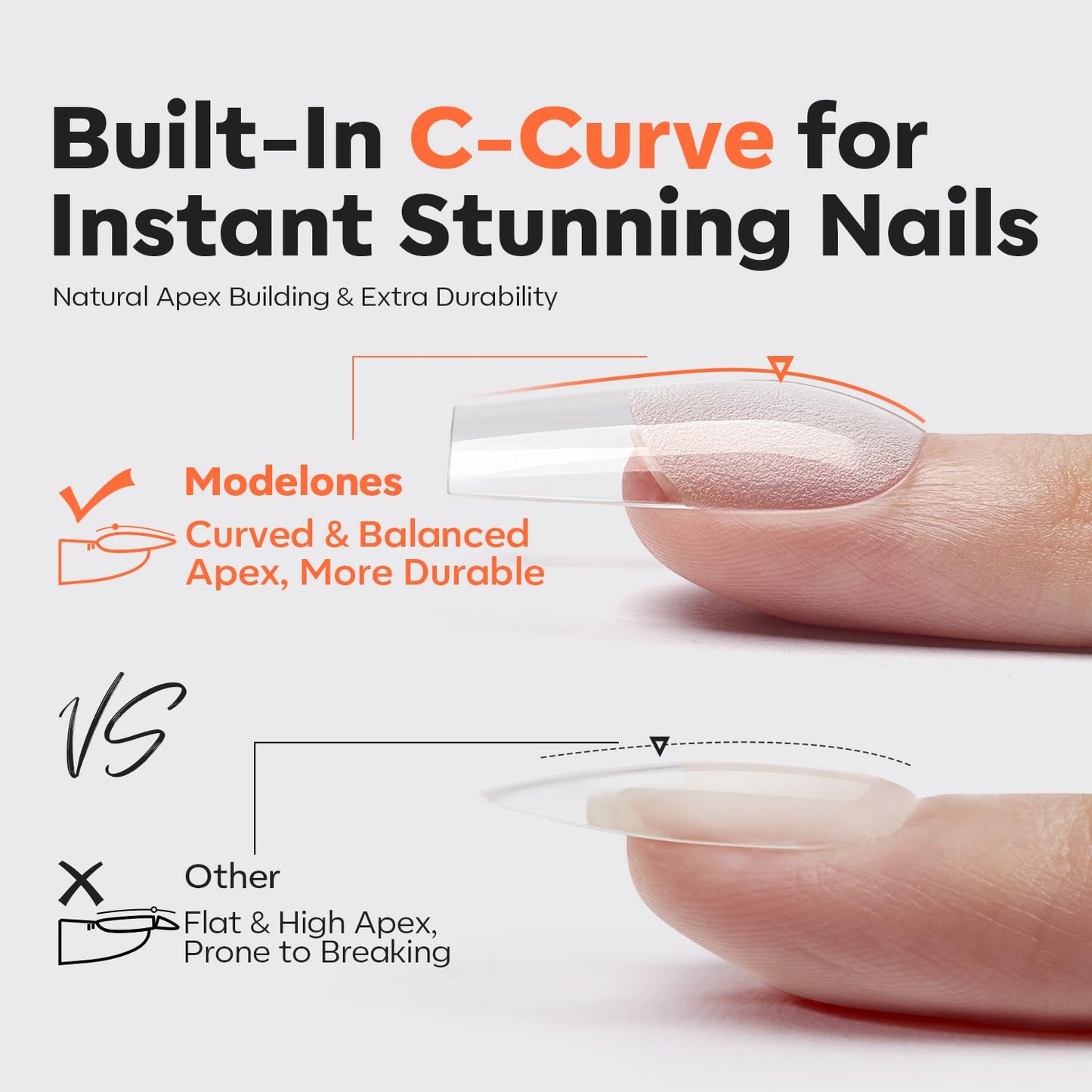 modelones Gel Nail Kit Square, 15Sizes False Nail Tips Instant Apex Solid Glue & Mini LED Light, Medium Square Pre-Building Strong Thick Acrylic Press on Tips U/V Lamp Extension Kit Women Gift 240Pcs