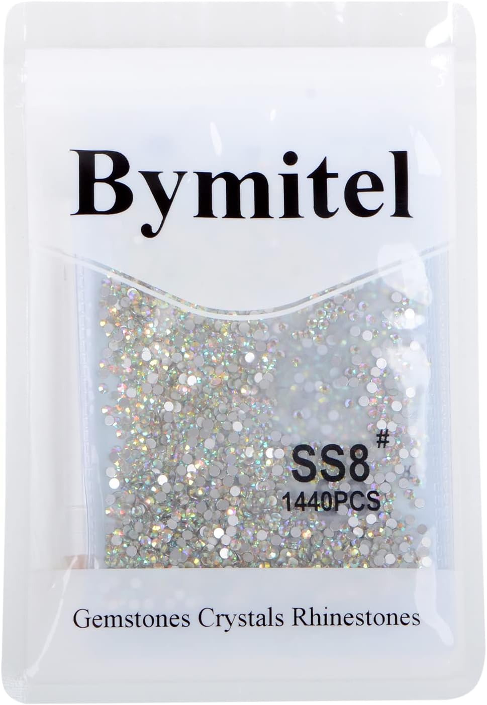 2880PCS Art Nail Rhinestones Non Hotfix Glue Fix Round Crystals Glass Flatback for DIY Jewelry Making with one Picking Pen (ss8 2880PCS, Crystal AB)
