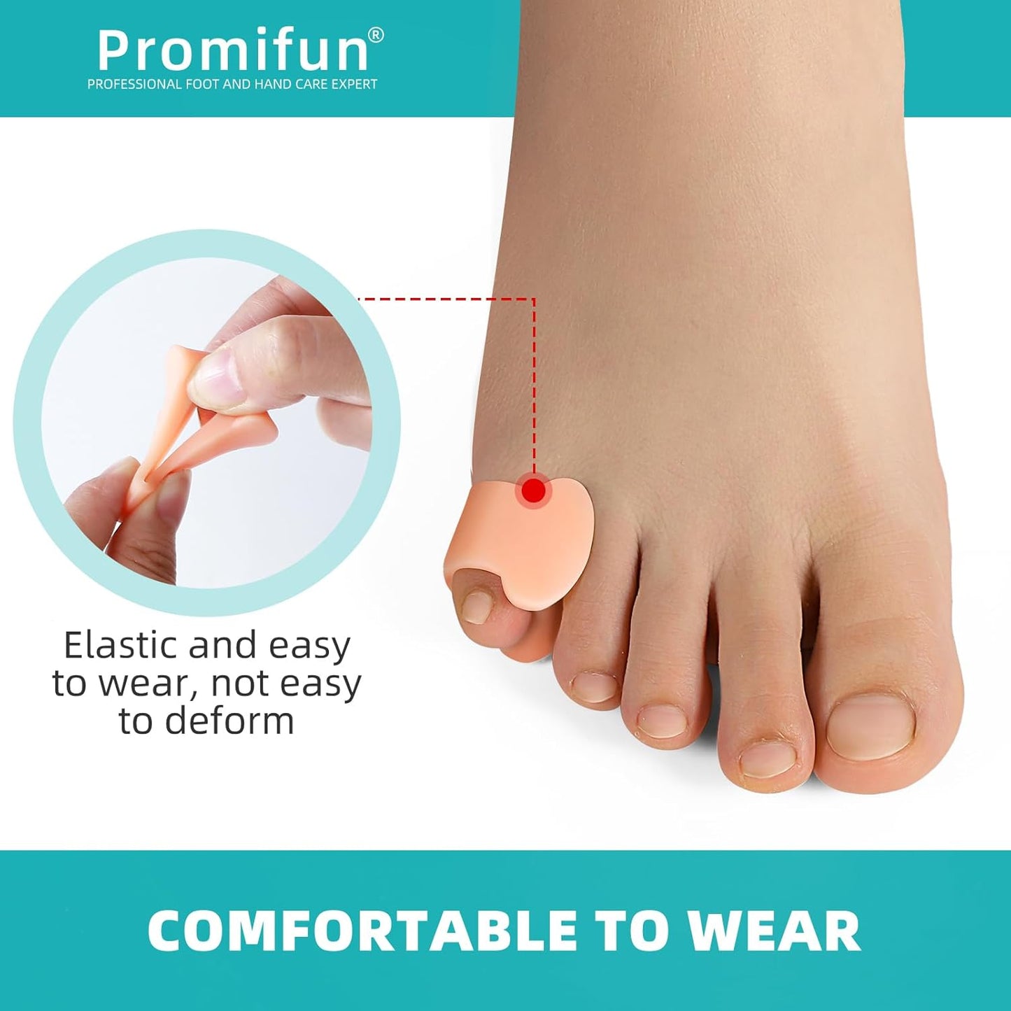 Toe Separators for Women Gel Toe Separators for Overlapping Toes, Bunions, Big Toe Alignment, Corrector and Spacer, Preventing Rubbing Relieve Pressure (Pinky, 12 Pack, Beige)