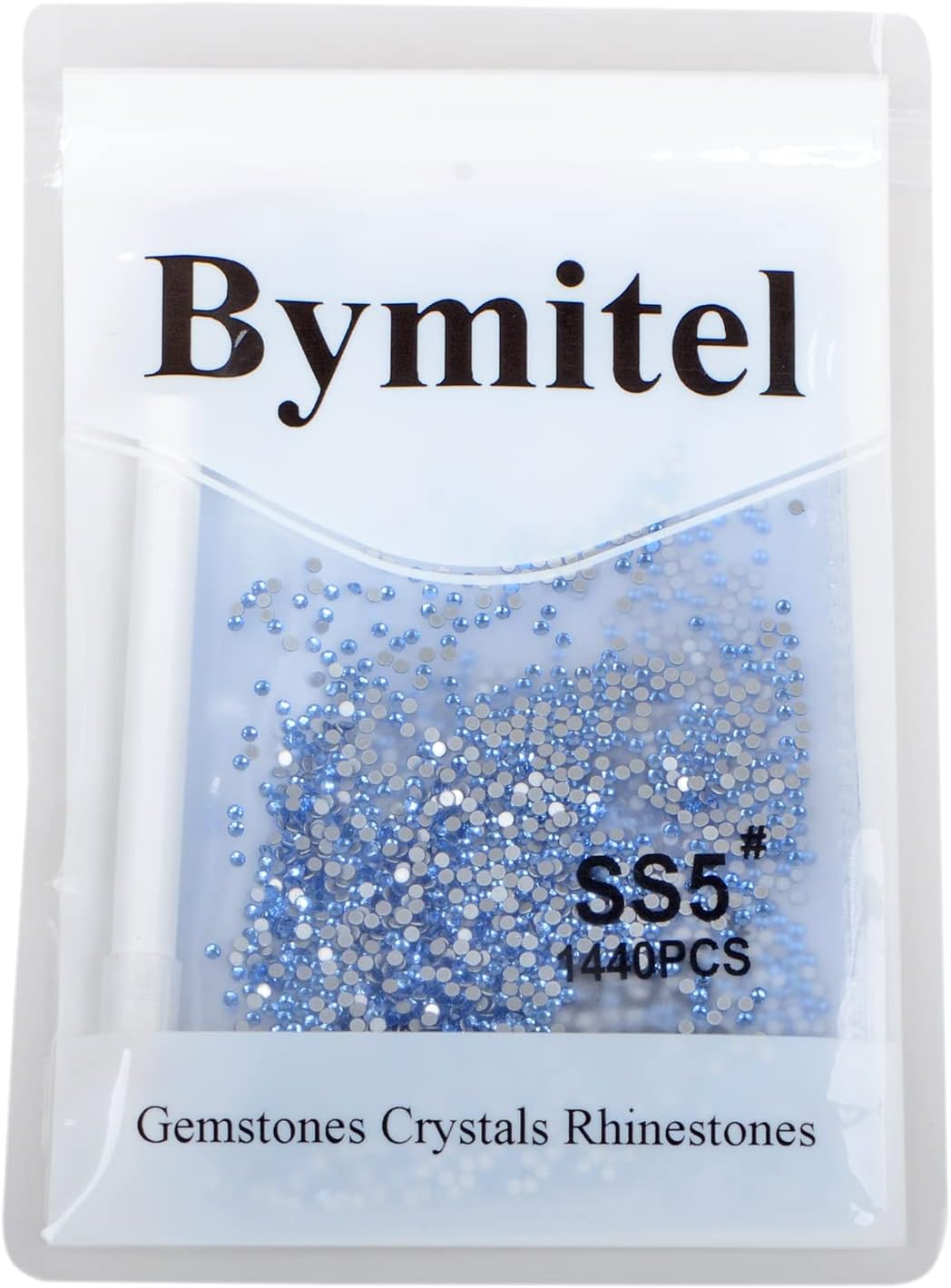 2880PCS Art Nail Rhinestones Non Hotfix Glue Fix Round Crystals Glass Flatback for DIY Jewelry Making with one Picking Pen (ss5 2880pcs, Lt. Sapphire)