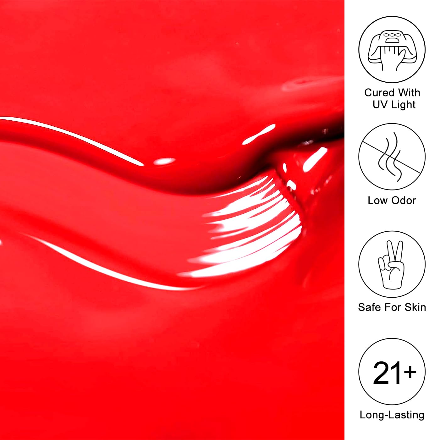 Imtiti Neon Red Gel Nail Polish, 0.5 Fl Oz Bright Red Gel Polish Soak Off Spring Summer DIY Nail Art Starter Manicure Salon