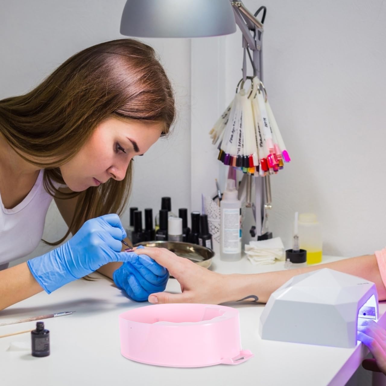 Nail Soaking Bowl, Manicure Bowls Soak Off Tray Bowls Nail Art Tool Nail Remover Tool Nail Care Bowl for Salon Home (Pink)