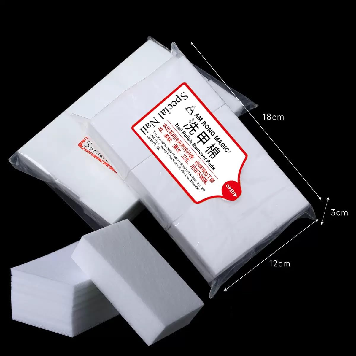 Nail Cotton Pads -600PCS Lint Free Gel Nail Polish Removers Eyelash Extension Glue Cleaning Wipes, WipesNail Art Gel Lint Free Nail Wipes (White)