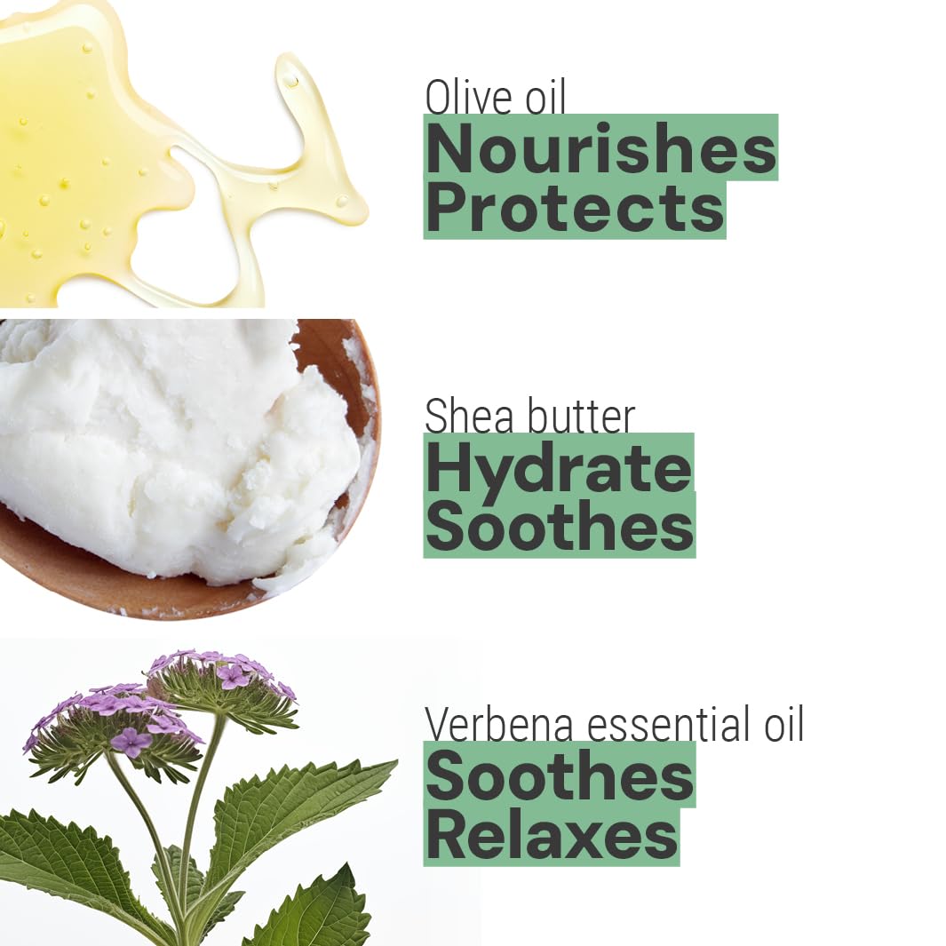 Panier des Sens - Small Hand Cream for Dry Cracked Hands - Verbena Mini Hand Lotion for Dry Skin - With Shea Butter and Olive Oil - Hand Care 97% Natural Ingredients - Travel Size 1 floz