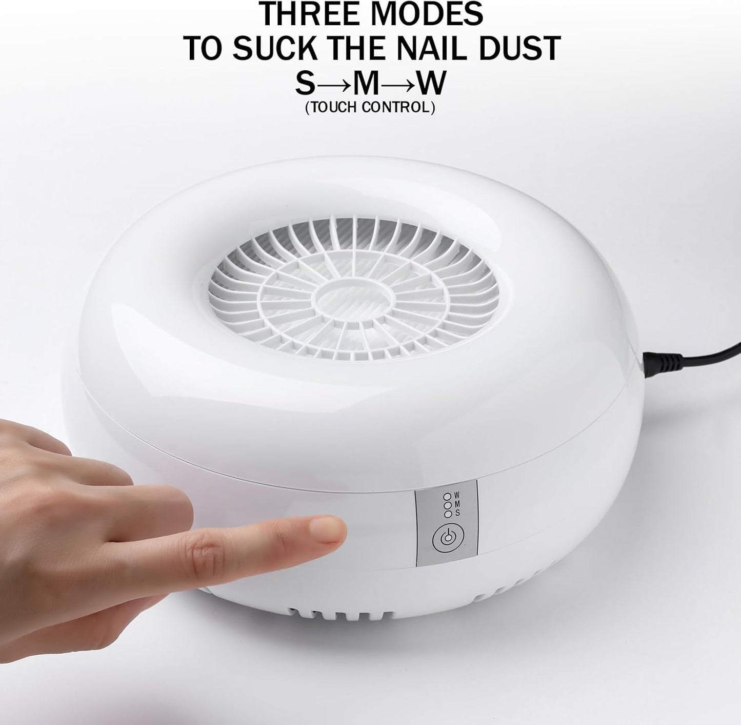 Nail Dust Collector Nail Tech with 2 Reusable Filters Powerful Suction Nail Vacuum Cleaner Fan Dust Collector Professional Electric Extractor Magnetic Cover Low Noise for Acrylic Gel