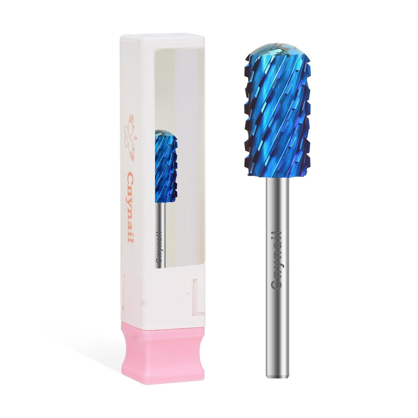 3/32" Large Barrel Smooth Round Top Tungsten Carbide Nail Drill Bit Safety Bit for Gel & Acrylic Removal, 2-Way Rotating Efile Tip, Salon Electric File Accessory (3XC Grit, Blue)