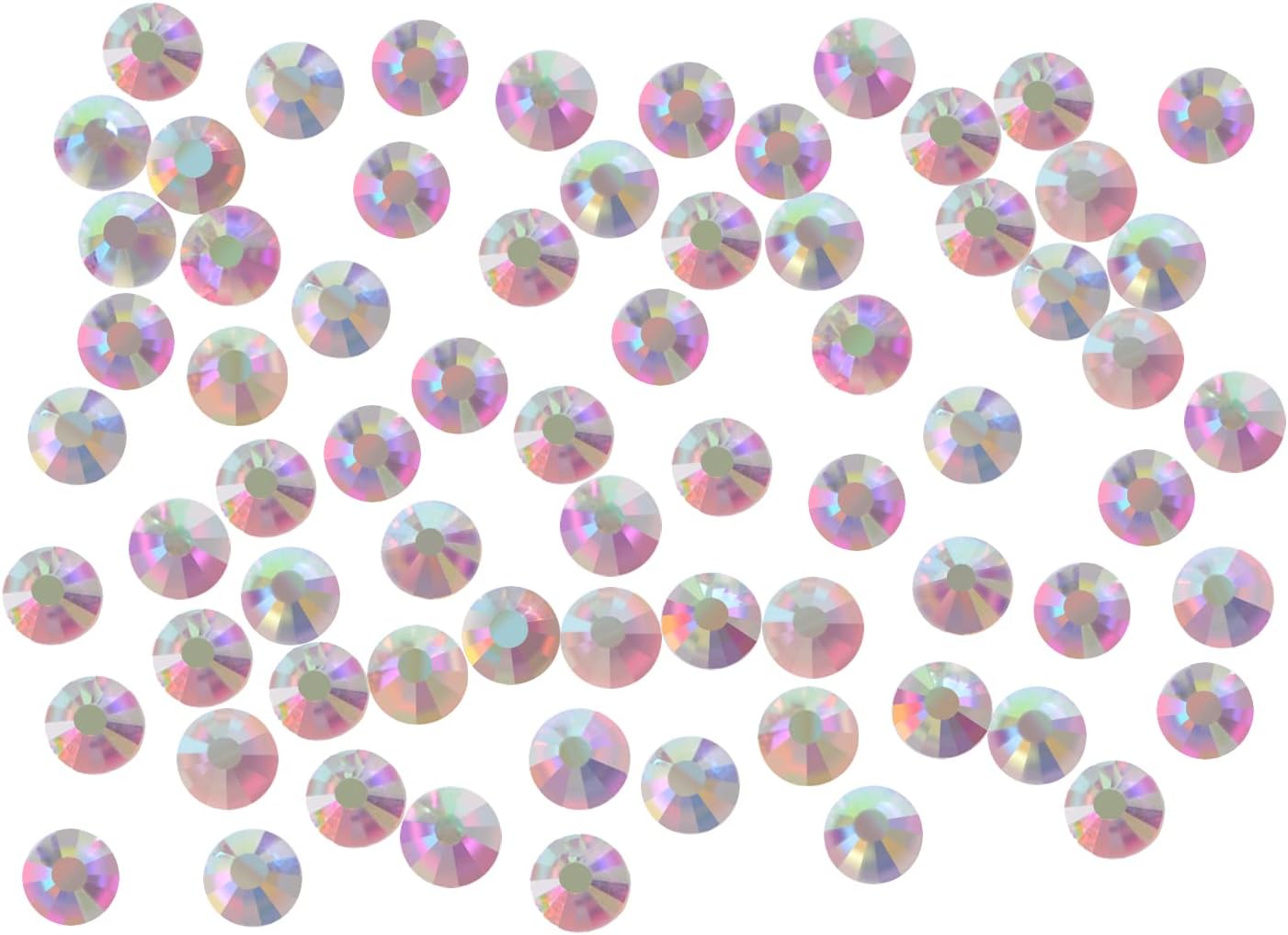 288PCS Art Nail Rhinestones Non Hotfix Glue Fix Round Crystals Glass Flatback for DIY Jewelry Making with one Picking Pen (ss34 288PCS, Crystal AB)