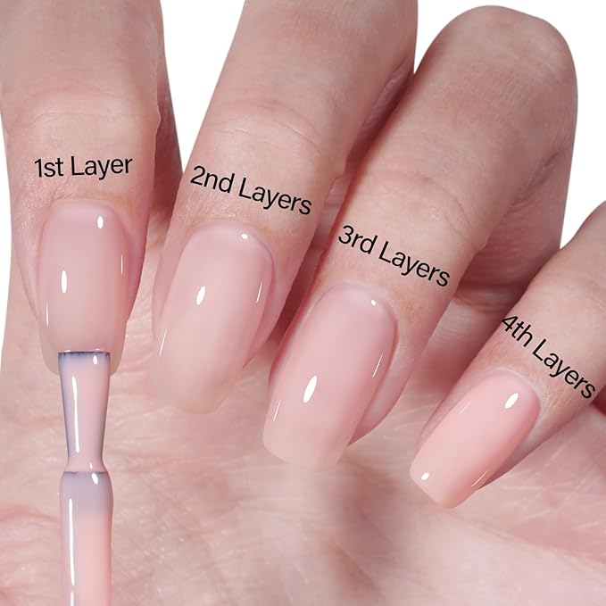 AILLSA Nude Gel Polish Pink Bunny Jelly Gel Nail Polish Sheer Neutral Translucent Gel Polish Long Lasting Milky Natural Color Nails Soak Off U V Gel for Nail Art at Home Valentine Gift 0.51 Oz GD53