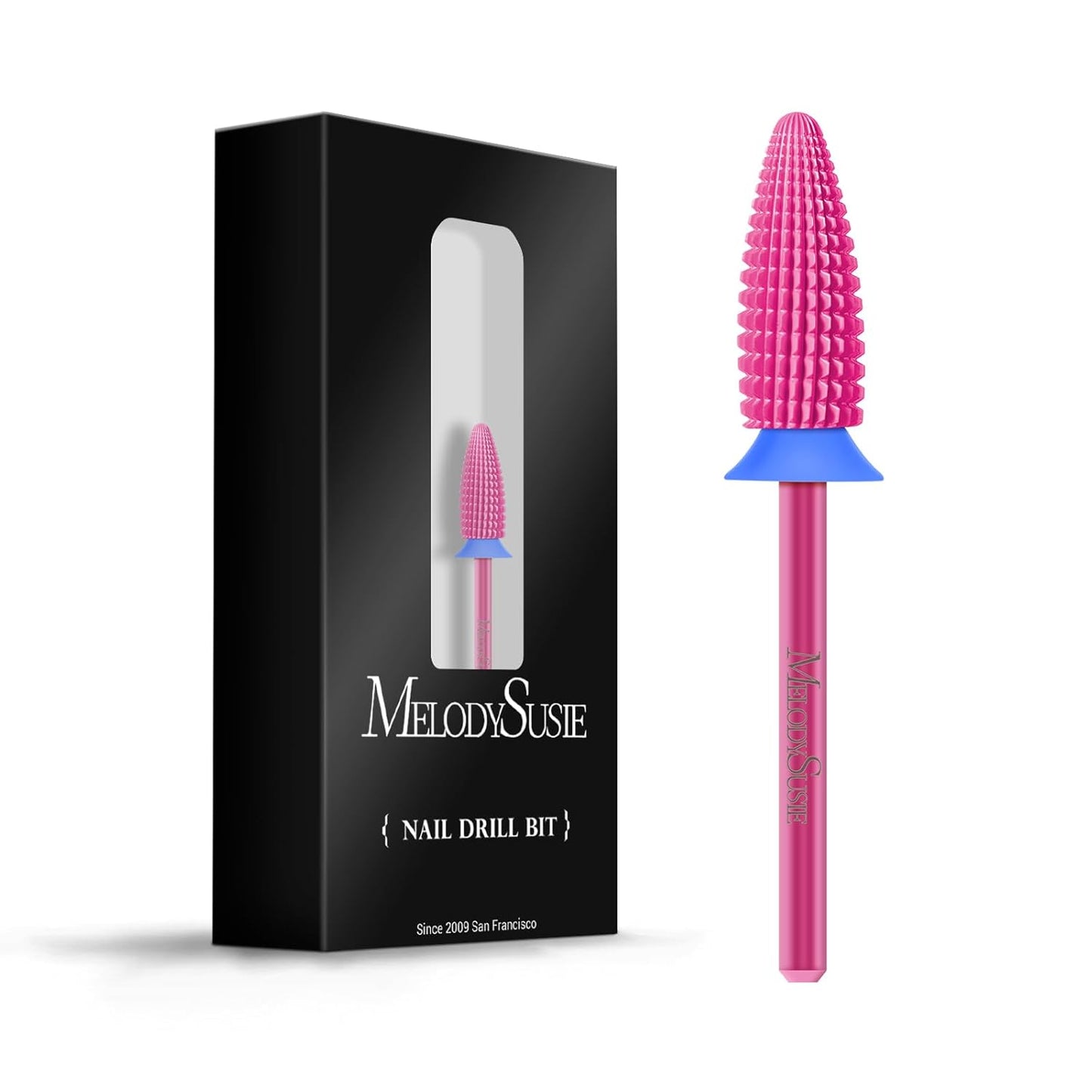 MelodySusie Typhoon Nail Drill Bits, 3/32'' Carbide Tungsten Multi-function Bits, Fast Remove Acrylic or Hard Gel for Manicure Pedicure Salon Professional or Beginner, Pink Blossom, Medium