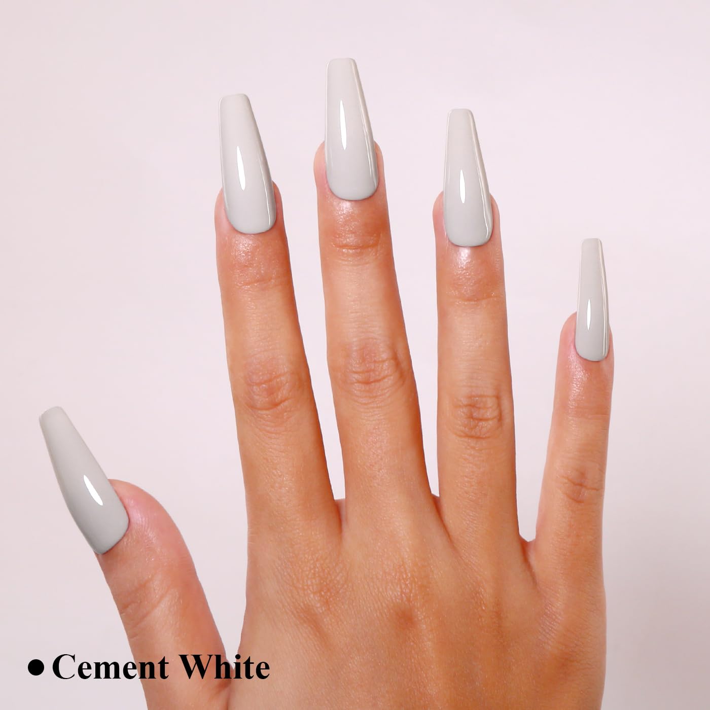 Imtiti Gray Gel Nail Polish, Cement Gray Gel Polish High Gloss Soak Off UV LED Autumn Winter Art Manicure Salon DIY Design 10ML