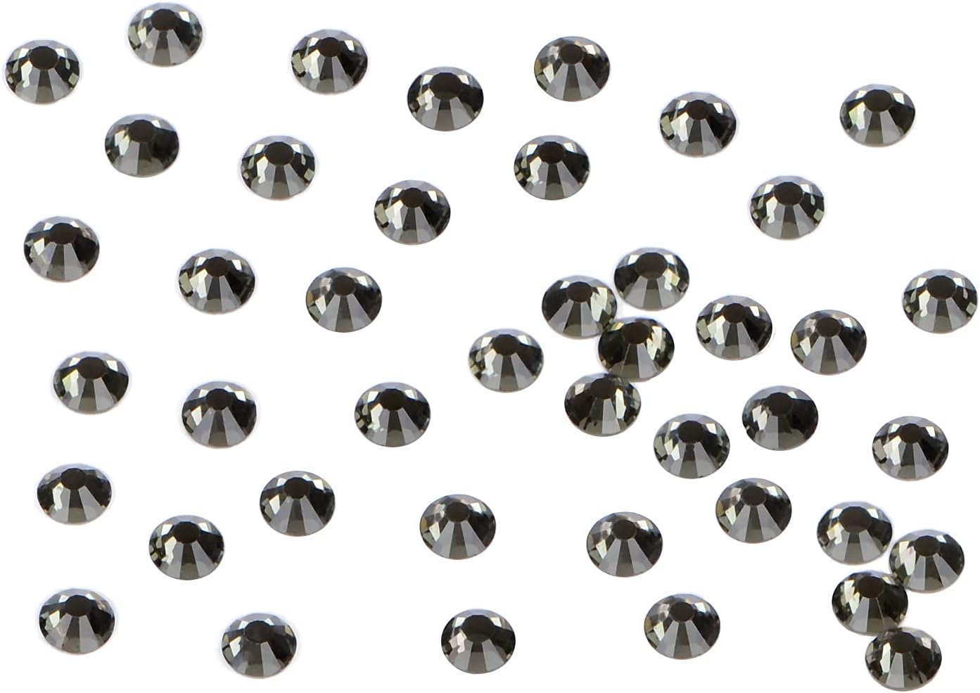 1440PCS Art Nail Rhinestones Non Hotfix Glue Fix Round Crystals Glass Flatback for DIY Jewelry Making with one Picking Pen (ss20 1440pcs, Black Diamond)