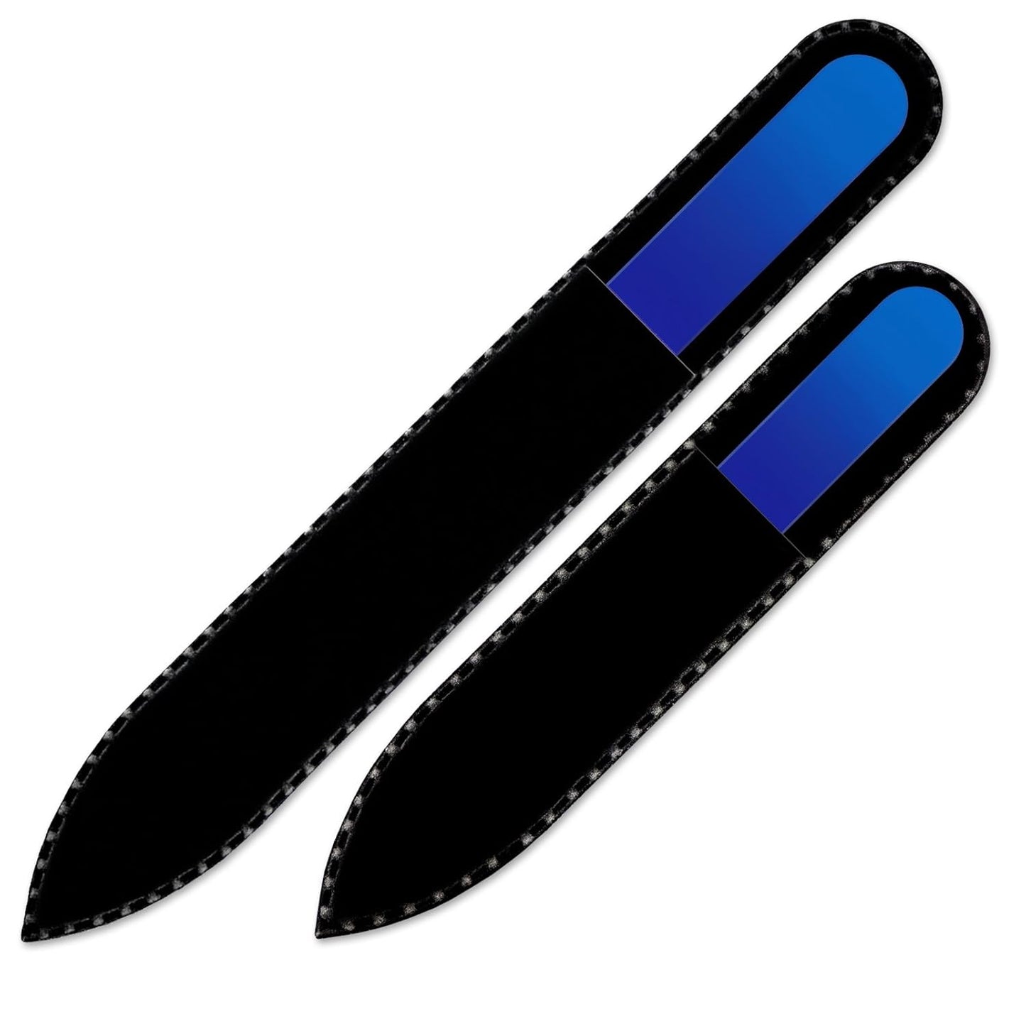 Glass Nail File - Mont Bleu Set of 2 Color Glass Nail Files - Handmade - Genuine Czech Tempered Glass - Crystal Nail Files for natural nails