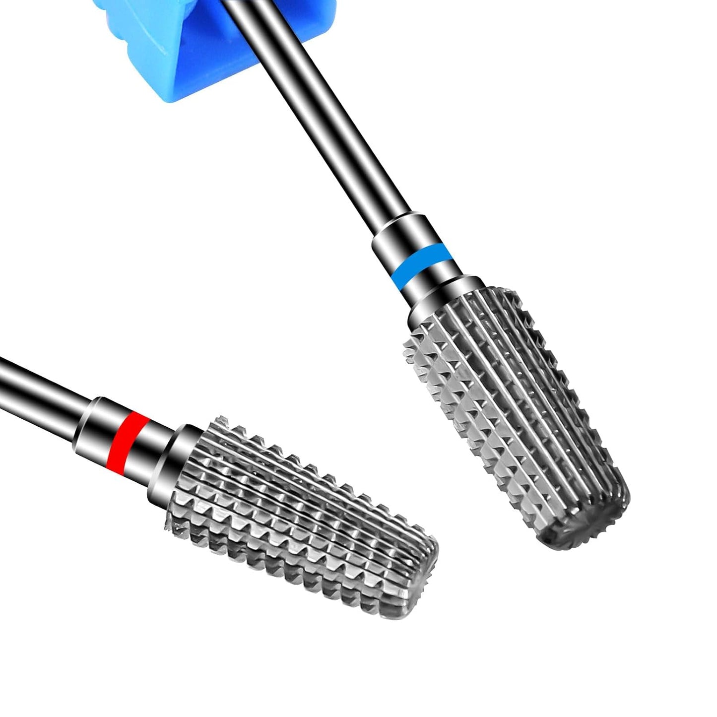 Diesisa 2 Pack Nail Drill Bits for Acrylic Nails, 3/32" Shank Drill Bits for Nails Professional Electric Nail Drill Bits for Home Salon/Fine+Medium Nail Bits - 5 in 1 Cylindrical bit