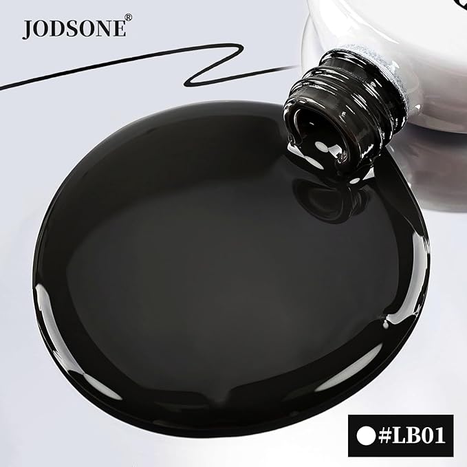 JODSONE 10ml Nail Art Gel Liner Black Gel Nail polish Need U V Lamp Cured with Thin Brush at Home Salon Design Gift for Girls