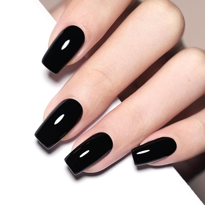 Black Gel Nail Polish 1Pcs 15ML Nail Polish Soak Off UV LED Nail Gel Polish Nail Art Starter Manicure Salon DIY at Home, 0.51 OZ