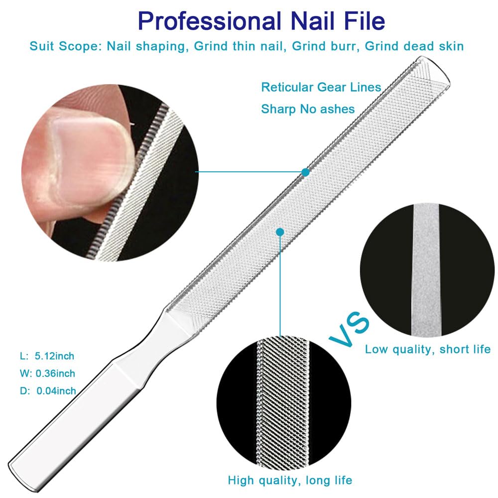 Toenail Clippers for Seniors & Thick Nails, 8PCS Professional Heavy Duty Ingrown Toenail Removal Kit with Pedicure Tools, Sharp Blade, Long Handle & Storage Case