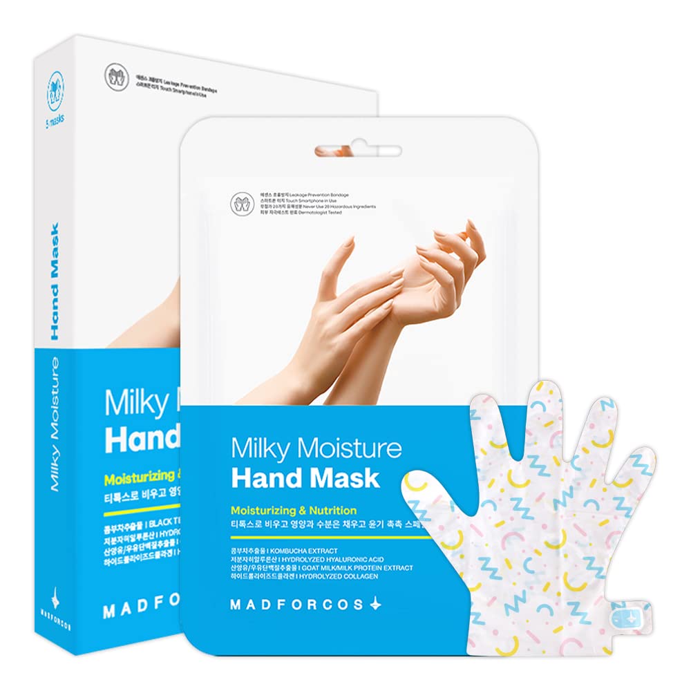 Milky Moisture Hand Mask – Hydrating Gloves for Dry Hands | 5 or 10 Pairs (5 Pair (Pack of 1)) (5 Pair (Pack of 1))