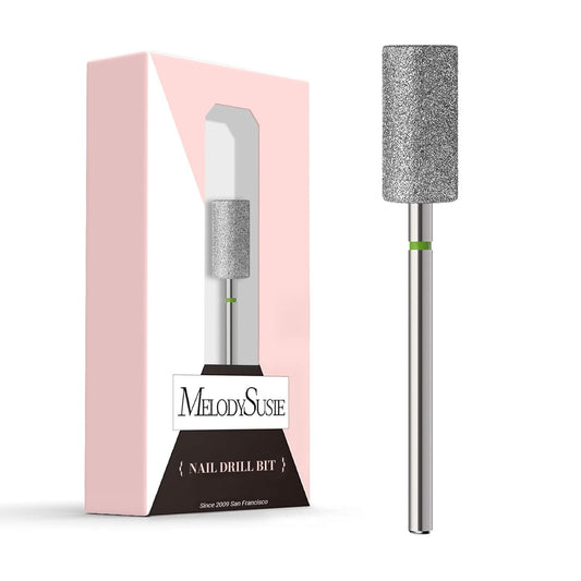 MelodySusie 6.5mm Barrel Shape Cuticle Clean Nail Drill Bit 3/32'', Professional Safety Carbide Diamond Under Nail Cleaner for Cuticle Dead Skin Nail Prepare, Beginners Bits, Series Bit-S, Coarse