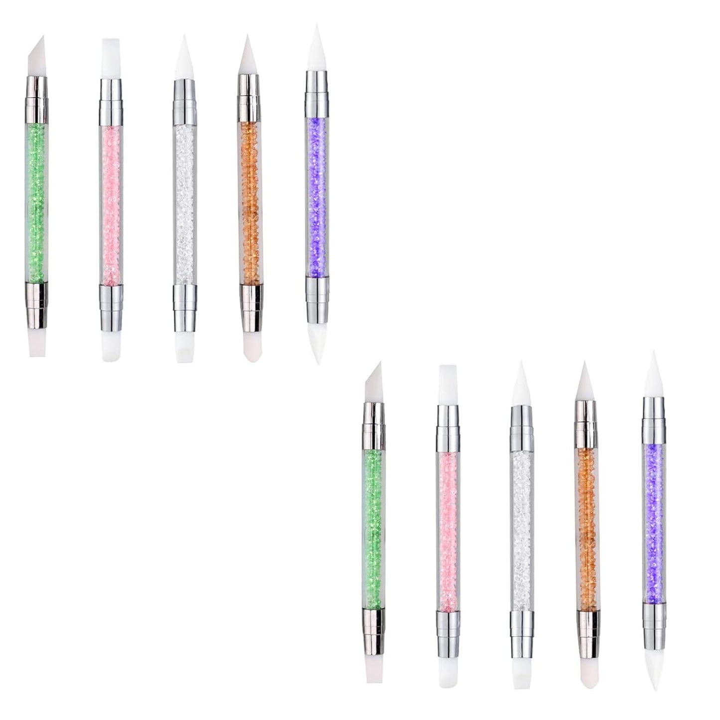 5pcs Nail Sculpture Pen Dual Tipped Nail Art Sculpture Pen, Nail Art Tools for Home Salon for Design Nail Carving Drawing Shaping Effect DIY Gel Manicure Tools (2KIT-MULTICOLOR)