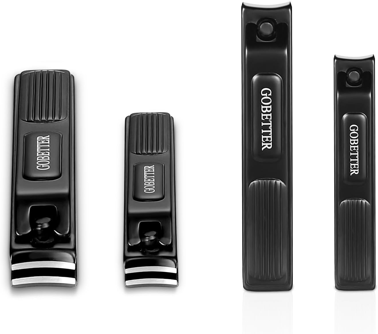 Nail Clippers Manicure Set, Toenail Clippers and Fingernail Clippers, Sharp and Durable Stainless Steel Nail Cutter w/Metal Case for Men and Women, Black