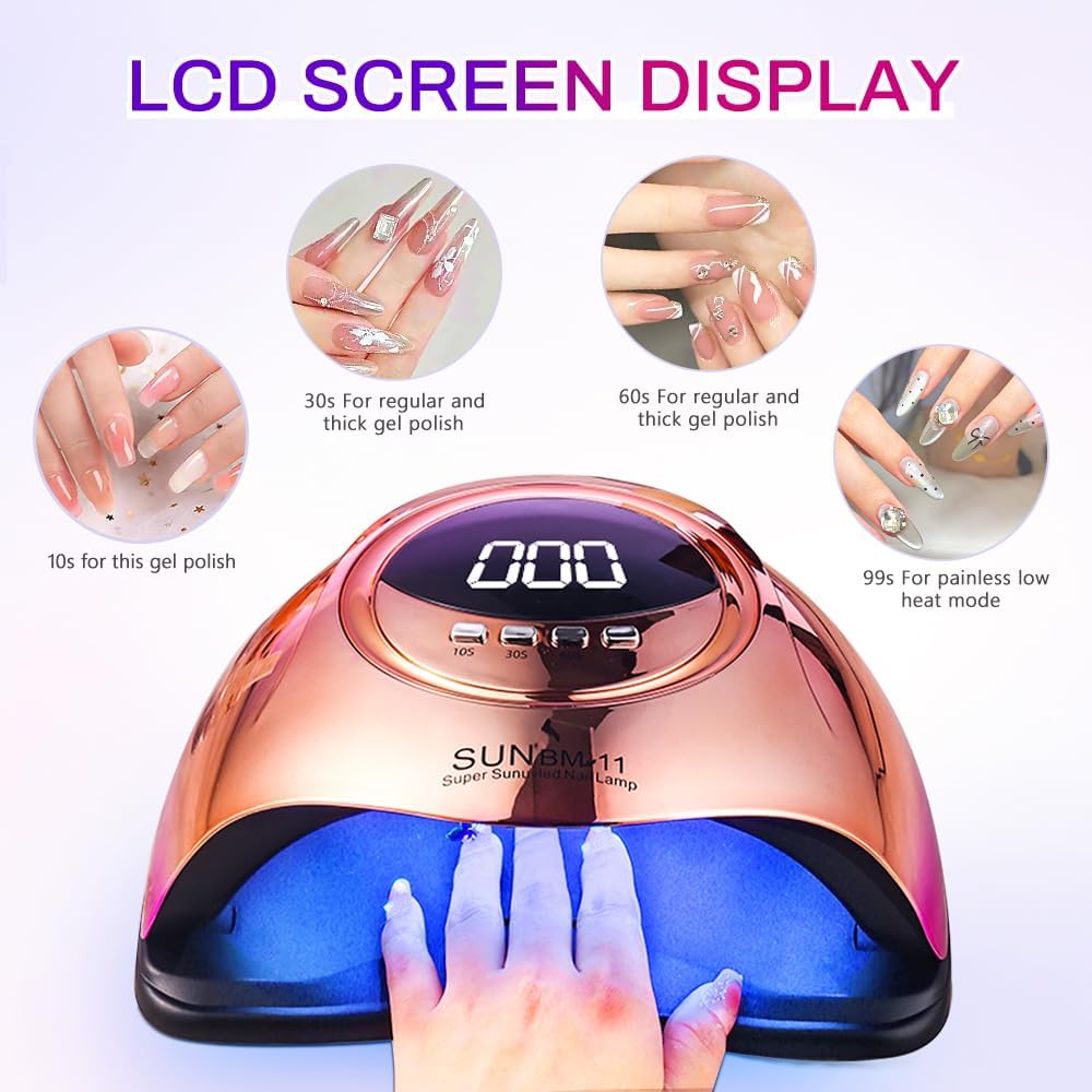 New 66 LED/UV Nail Dryer with Smart Sensor - 10s Quick Dry, 280W High Power, 4 Timers & LED Display, Hands-Free Auto On/Off for Gel/Polish/Lacquer (Home Salon Essential)