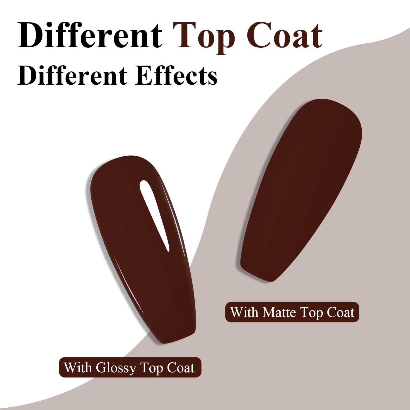 Imtiti Brown Gel Nail Polish, Dark Brown Gel Polish High Gloss Soak Off UV LED Autumn Winter Art Manicure Salon DIY Design 10ML