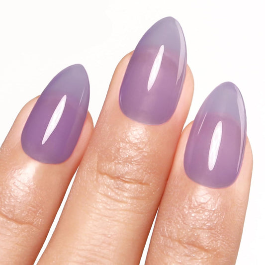 Imtiti Jelly Gel Polish, 15ML Sheer Purple, LED UV Gel Nail Polish for Nail Art DIY Manicure