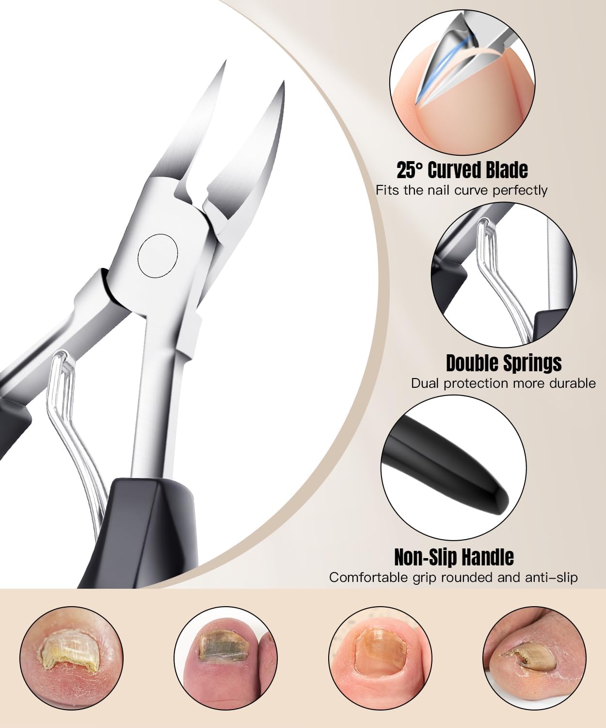 12Pcs Ingrown Toenail Removal Kit-Toenail Clippers for Ingrown & Thick & Hard Nails-Ingrown Toenail Tool with Toe Nail Clippers/Nail Cutter/Pedicure Knife/Callus Remover Tools for Seniors Men Women