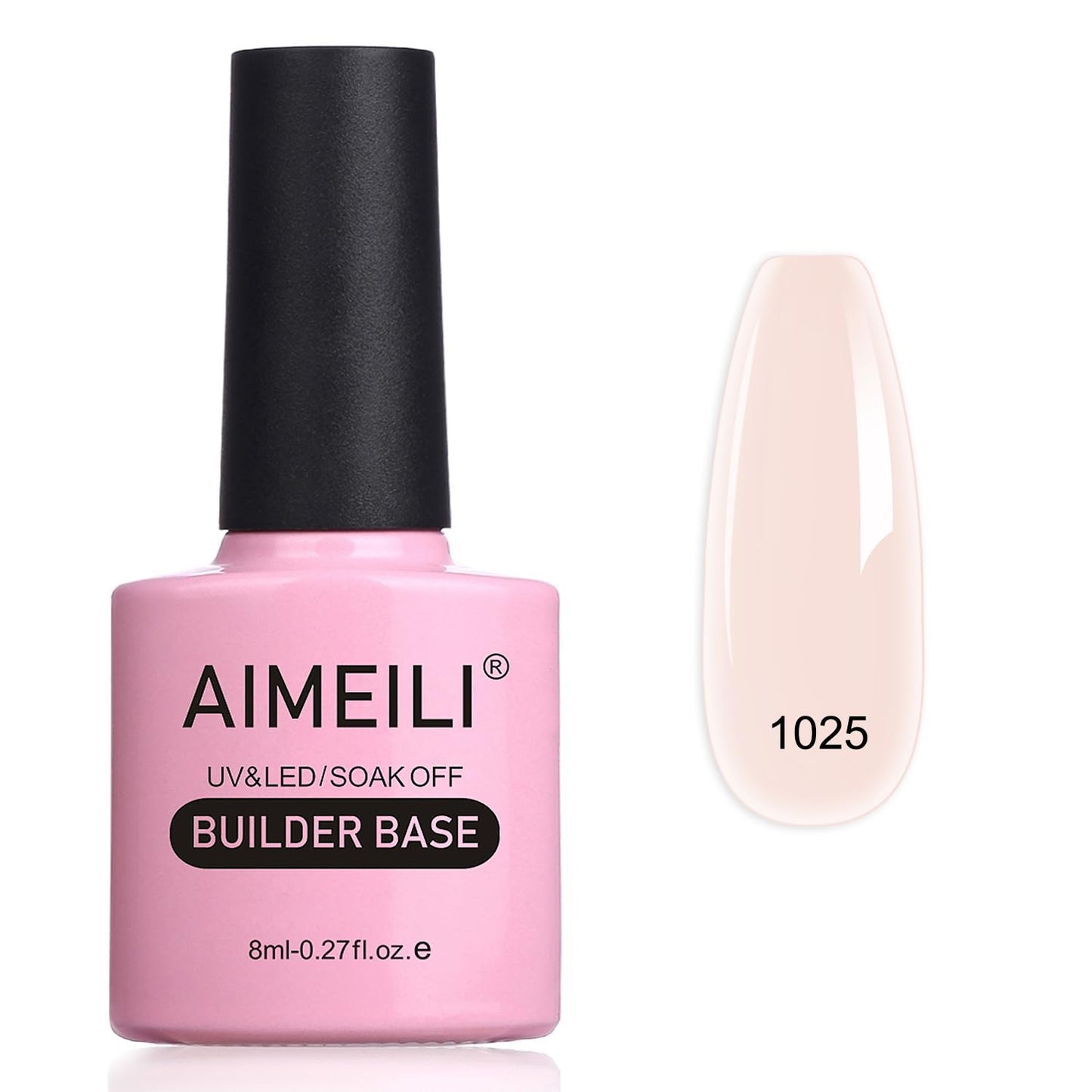 AIMEILI Builder Nail Gel, Hema Free, Cruelty Free, Vegan, Nail Strengthener Enhancement Building Rubber Base Coat for Manicure - BD1025