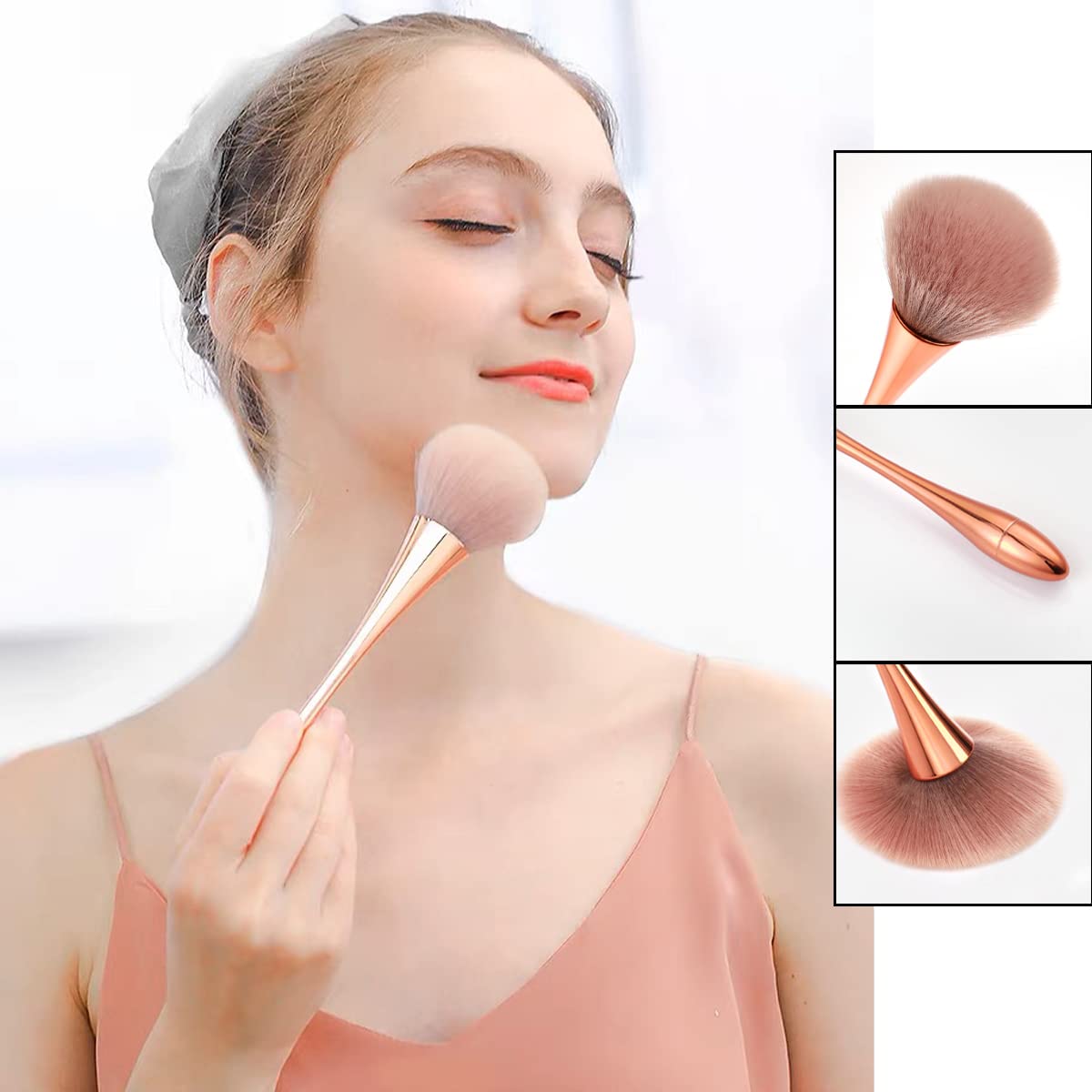 3Pcs Nail Dust Brush Acrylic Brush Cleaner Nail Brushes for Cleaning Dust Dip Powder Brush Large Makeup Brush Blush Brush Nail Clean Up Brush Manicure Brush
