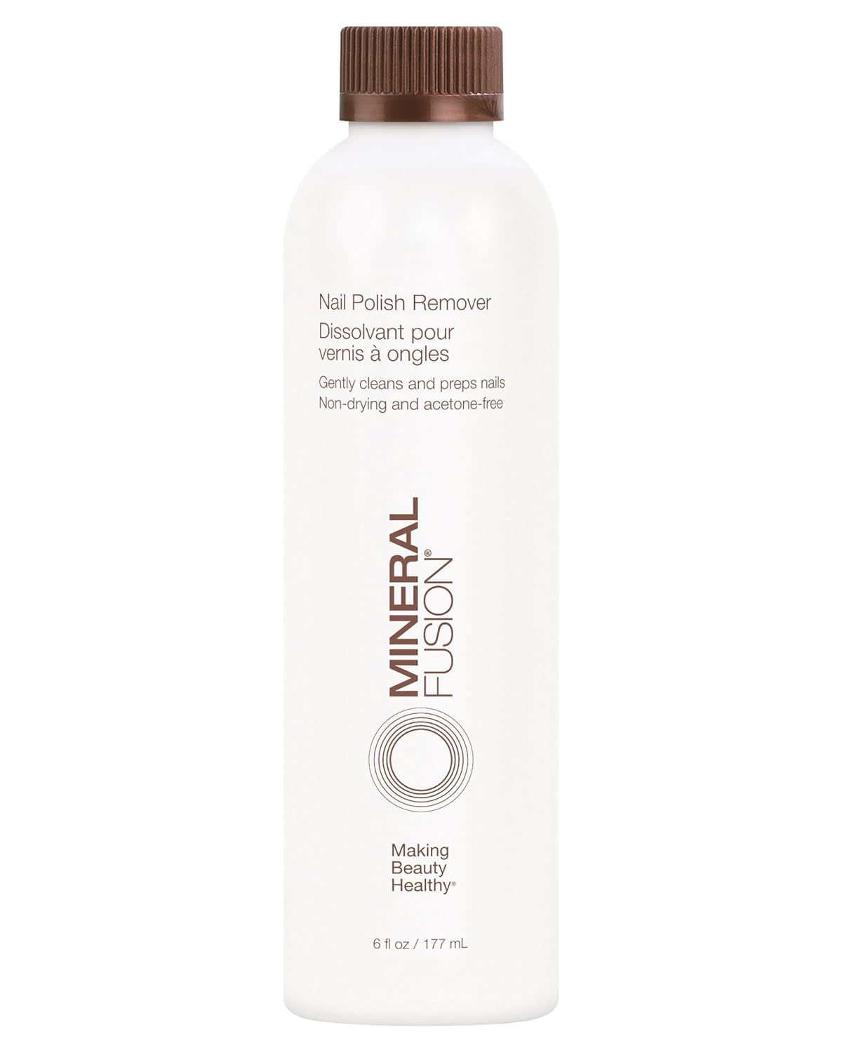 Mineral Fusion Nail Polish Remover - Acetone-Free Nail Care with Natural Solvents - Non Drying Liquid Formula - 6 fl oz