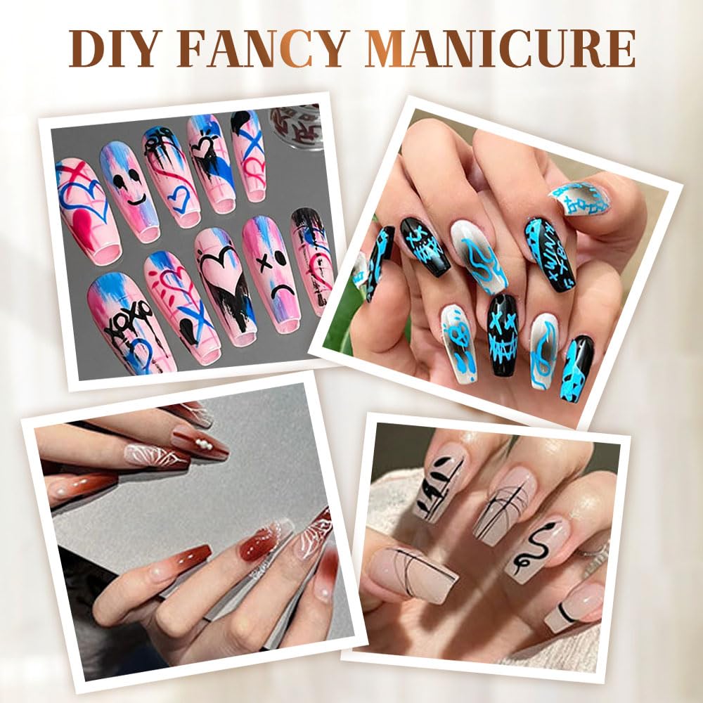 12 Colors Nail Art Pens Set, Nail Art Markers Polish Pen for 3D Nail Art, Drawing Painting Liner Brush for DIY Nail Art Beauty Adorn Manicure Tools (12 colors)