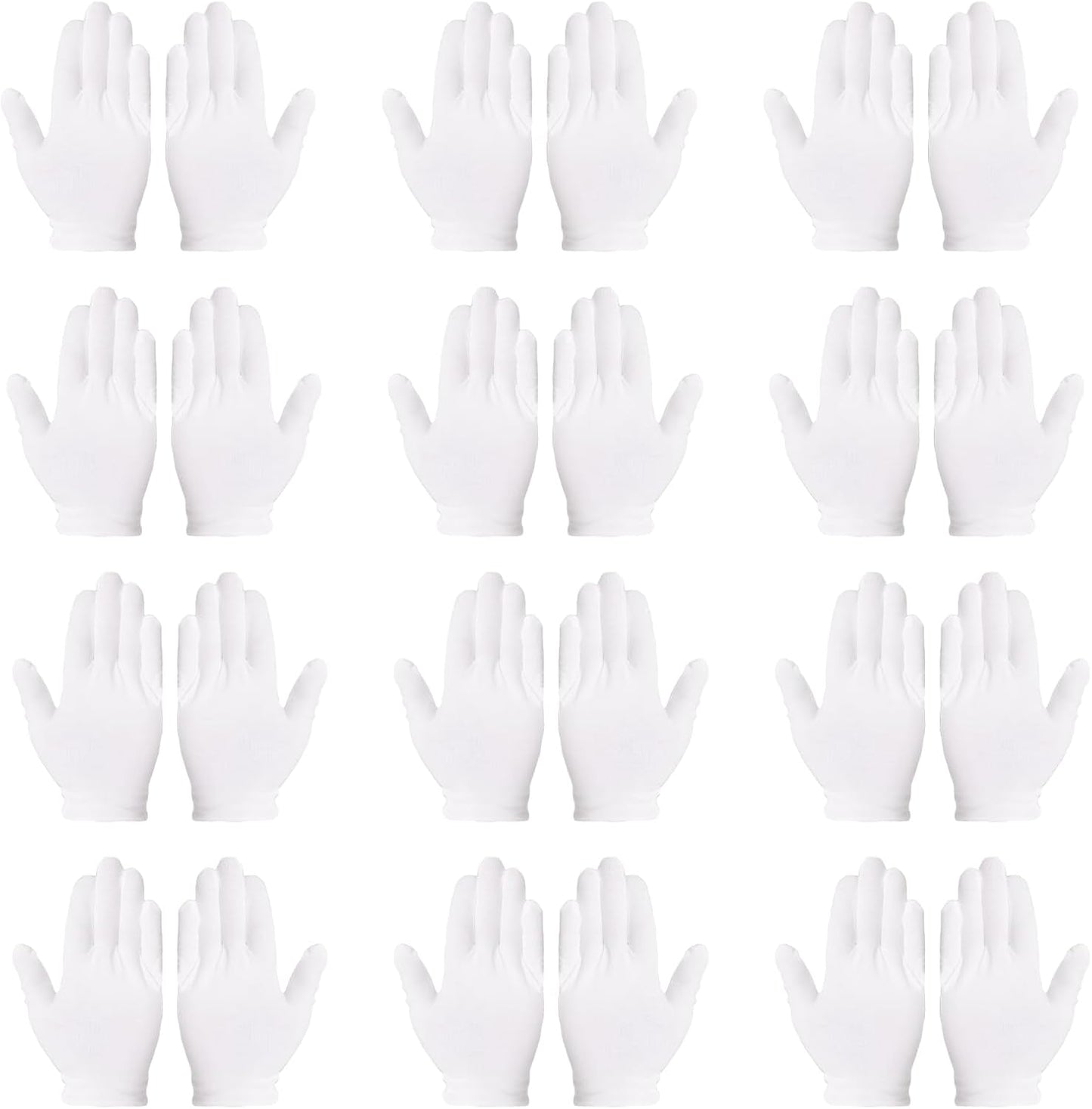 12 Pairs White Cotton Gloves Premium Moisturizing Hand Protection for for Dry Hands Sleeping Eczema Relief for Men and Women