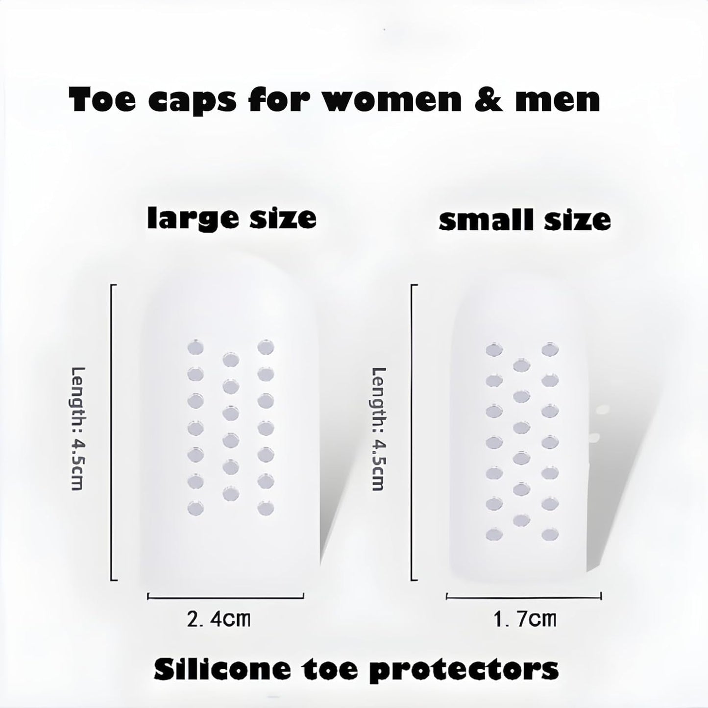 10 Pack Toe Caps and Toe Protectors for Women & Men Silicone Toe Covers Cushions for Pain Relief,Toe Bandages and Sleeves for Ingrown Toenails,Corns,Calluses,Blisters(4L +6 S) (White)