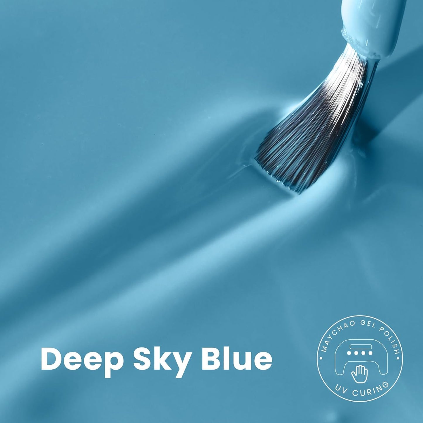 MAYCHAO 15ML Gel Nail Polish 1Pc Deep Sky Blue Gel Polish Soak Off UV LED Nail Polish Nail Art Starter Manicure Salon DIY at Home, 0.5 OZ