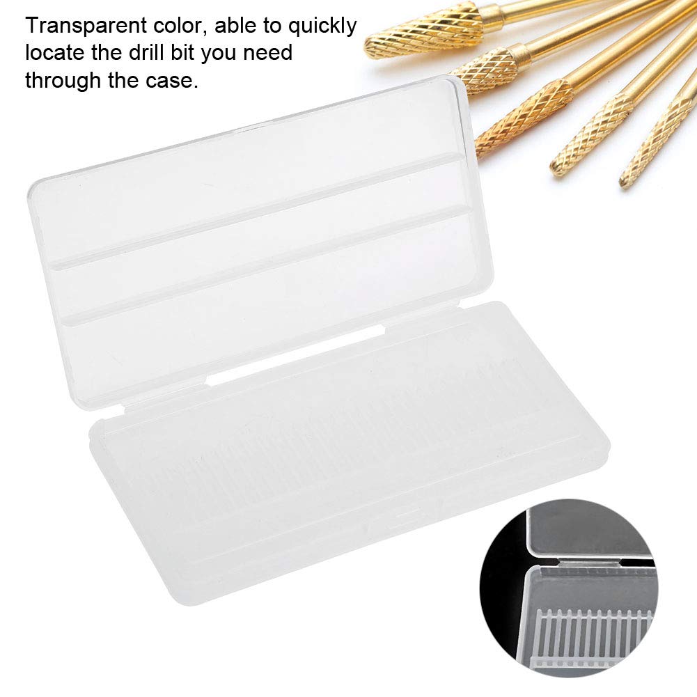 ZJchao Nail Drill Bits Container, 30 Holes Empty Nail Grinding Organizer Case Nail Art Polishing Storage Box Manicure Drill Bits Container Holder Display Case Manicure Tool for Home Nail Salon Use