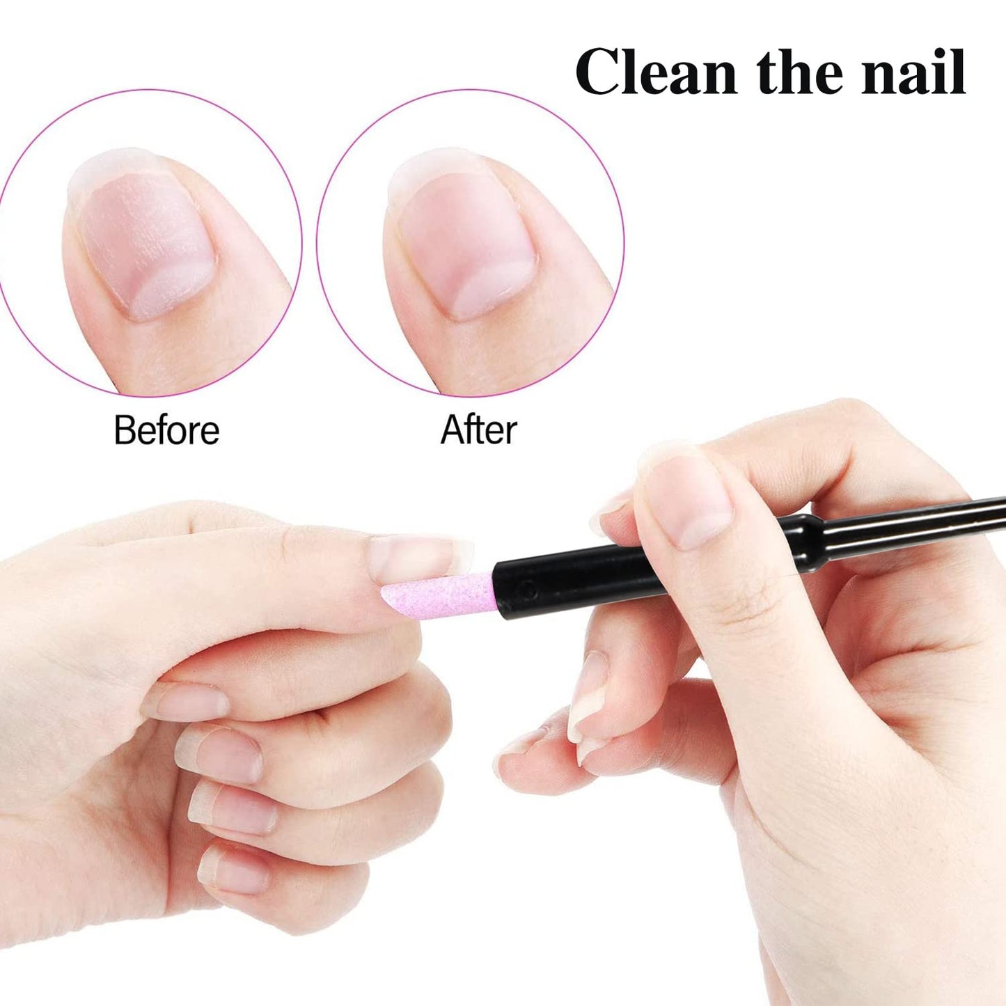 SILPECWEE 4 Pieces Pumice Stone Nail File Professional Precision Filing Cuticle Remover Cuticle Remover Nail Pusher Quartz Stone Nail Pen Manicure Stick Nail Art Tools for Salon Nails Care Supplies