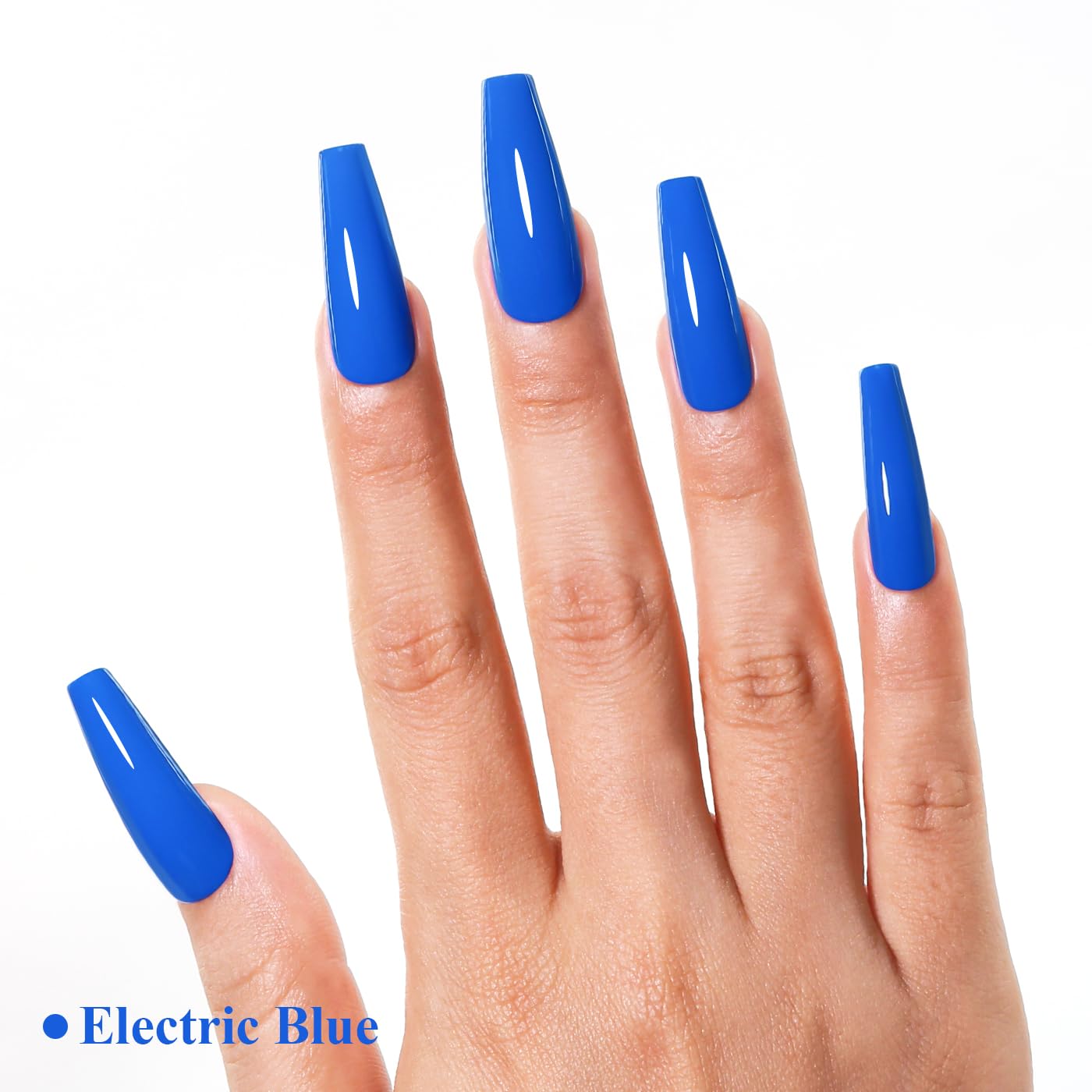 Imtiti Blue Gel Nail Polish, Electric Blue Nail Gel Polish High Gloss Soak Off UV LED Spring Summer Nail Art Manicure Salon DIY Design 10ML