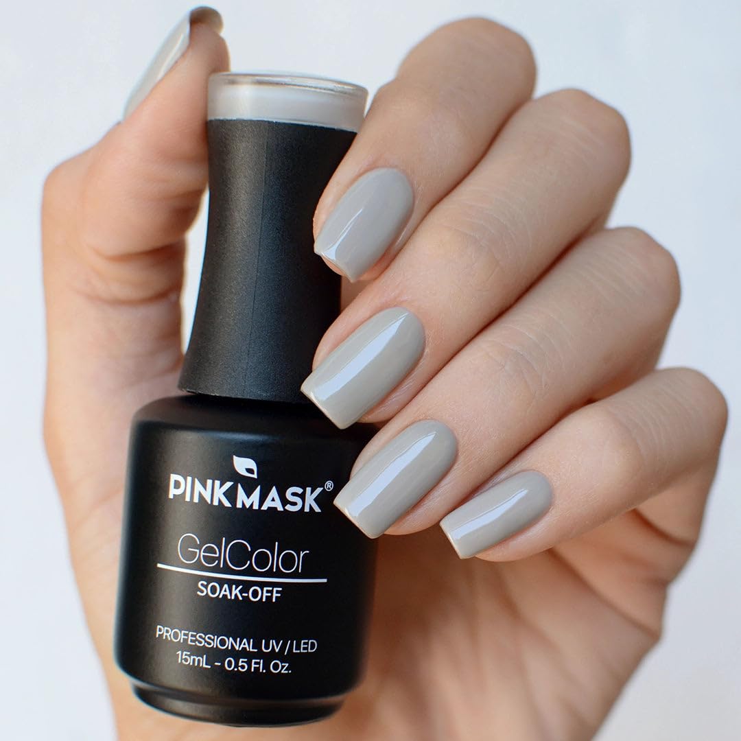 PINK MASK Gel Color Nail 15mL, Soak-Off Professional UV/LED, No-Wipe Formula, Long Lasting shine nails polishes.