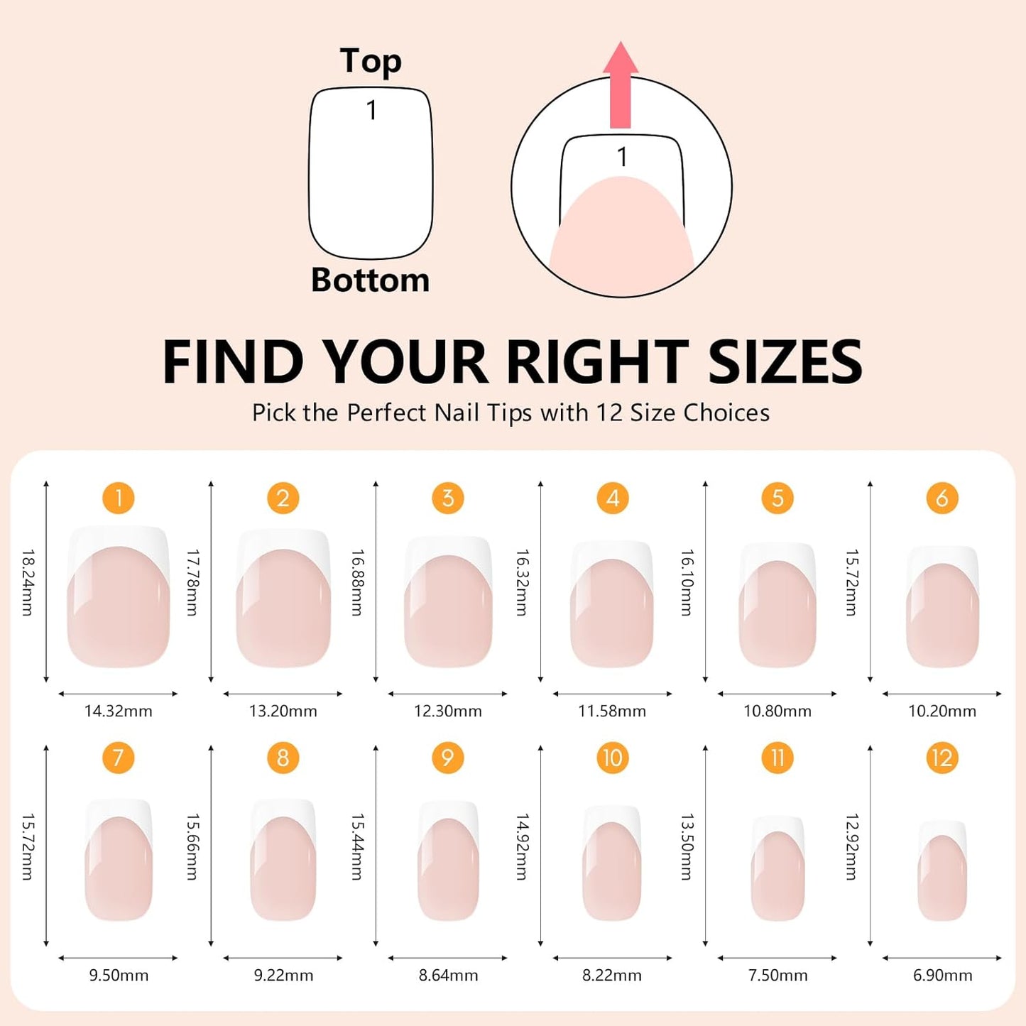 Makartt Press on Nails Kit: Short Nude Elegance Coffin Nail Tips in 6 Styles 144PCS, Natural Fit with Adhesive Tabs, Glue, and File, Manicure Set for Home Salon