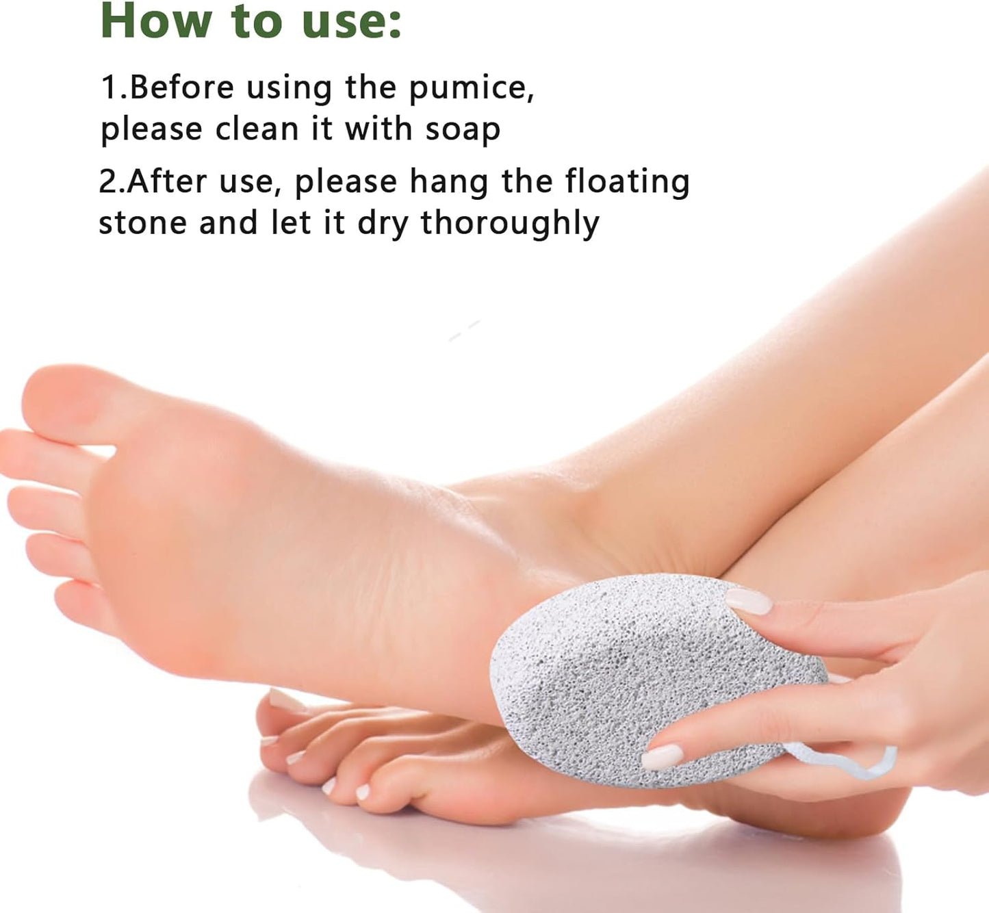 8-Pack Foot Pumice Stone for Feet, Borogo Natural Lava Pedicure Tools Hard Skin Callus Remover for Feet and Hands