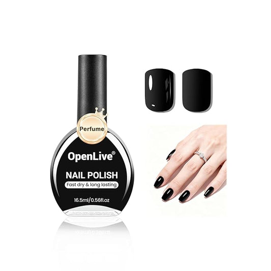 16.5ml Black Perfume Nail Polish Large Volume Quick Dry Nail Polish, Long Lasting Shine, Fingernail Toenail Nail Art DIY Home Travel Nail Art Gift
