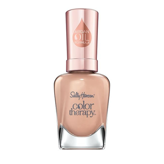 Sally Hansen Color Therapy Nail Polish | Biotin, Argan Oil, Long Lasting, Healthy Nails, Nail Strengthener, Opaque | 210 Re-nude | Nude Pink Nail Color