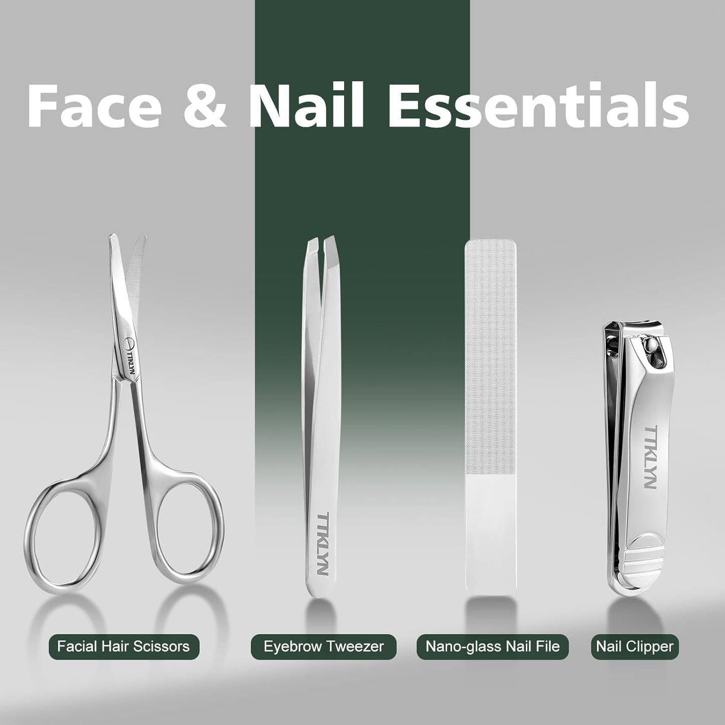 Manicure Kit for Women, Stainless Steel Nail Kit with PU Leather Case, Precision Pedicure Tools for Feet