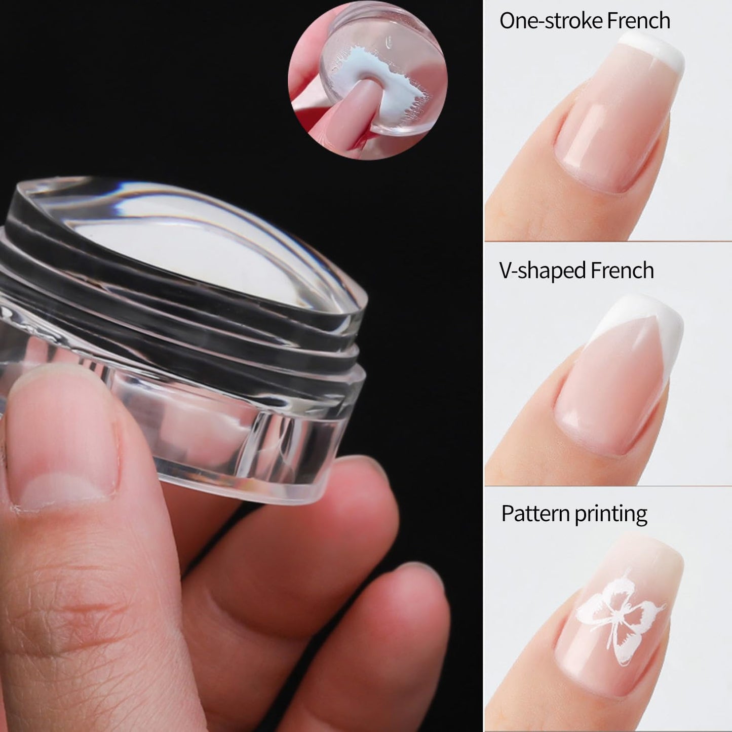 Nail Art Stamper Kit Your Perfect Choice for Effortless Nail Art Short Jelly Stamper for Nails Ideal for Nail Salon or Home User Easy to Use