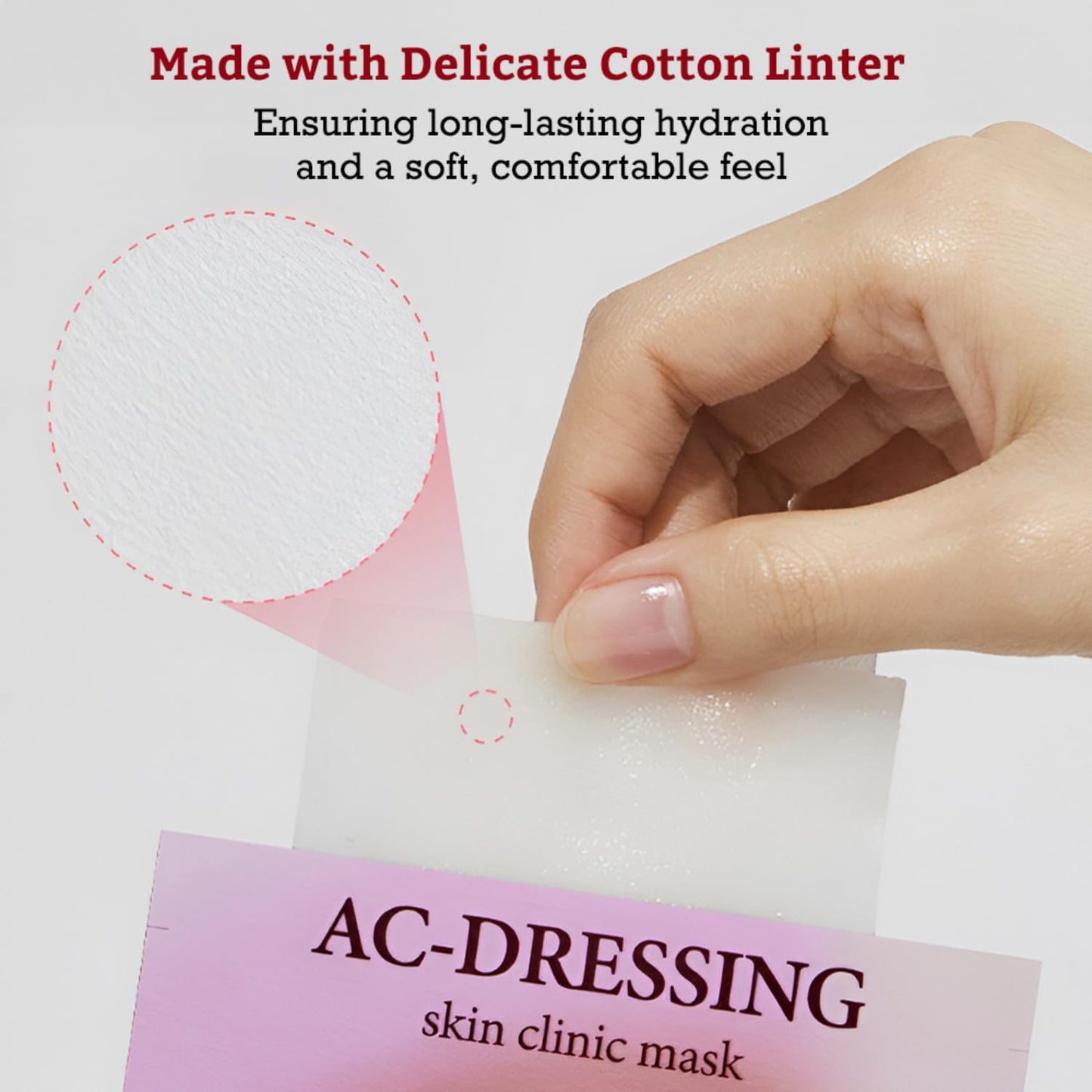 LEADERS AC-Dressing Skin Clinic Mask – Soothing and Calming Sheet Mask for Sensitive, Acne-Prone Skin – Helps Reduce Redness & Irritation, Hydrates, and Balances Skin, Sebum Care Mask – 10 Sheets